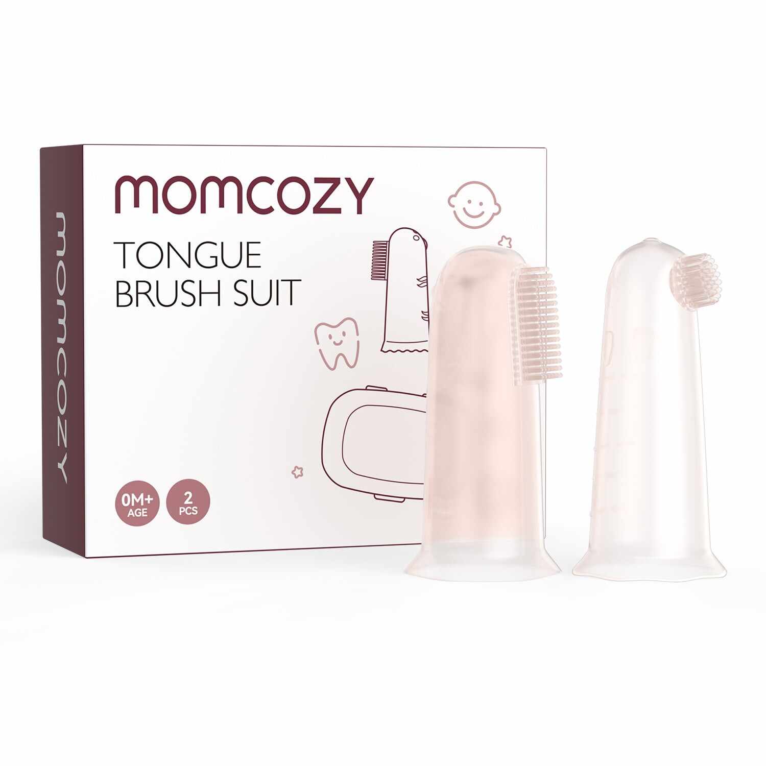 Momcozy 口腔护理系列： 婴儿手指牙刷、湿巾牙刷、舌苔清洁器和牙刷