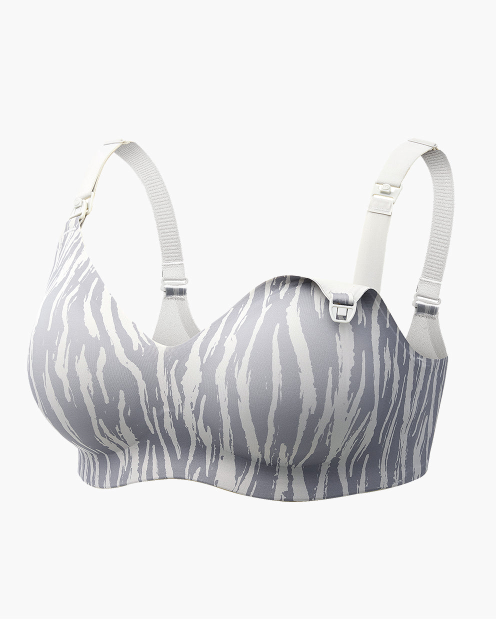 SMOOTH - Ultra Soft Gray Zebra Maternity Nursing Bra