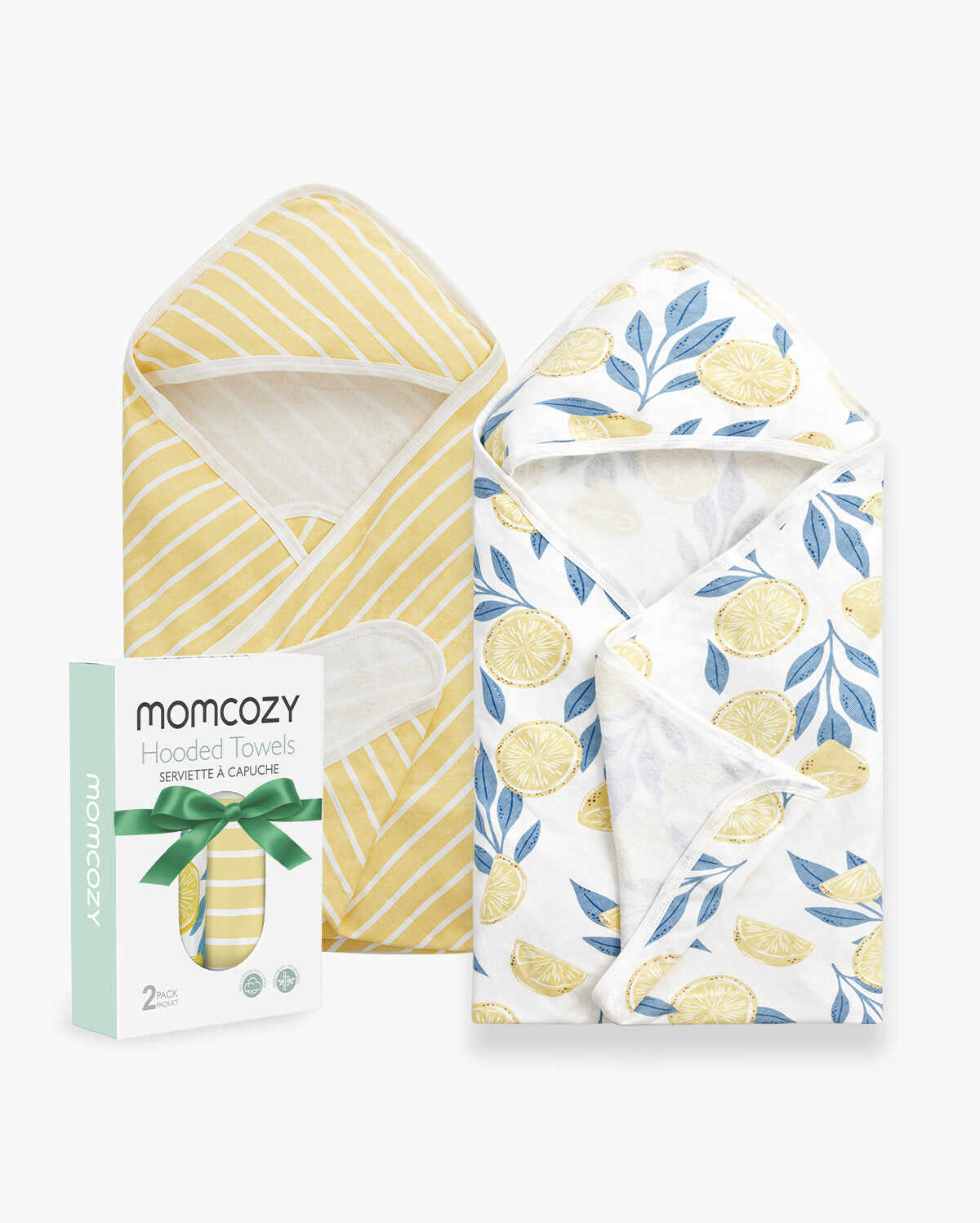 Momcozy 新生儿淋浴用连帽巾 - 2 条装（1 件装）