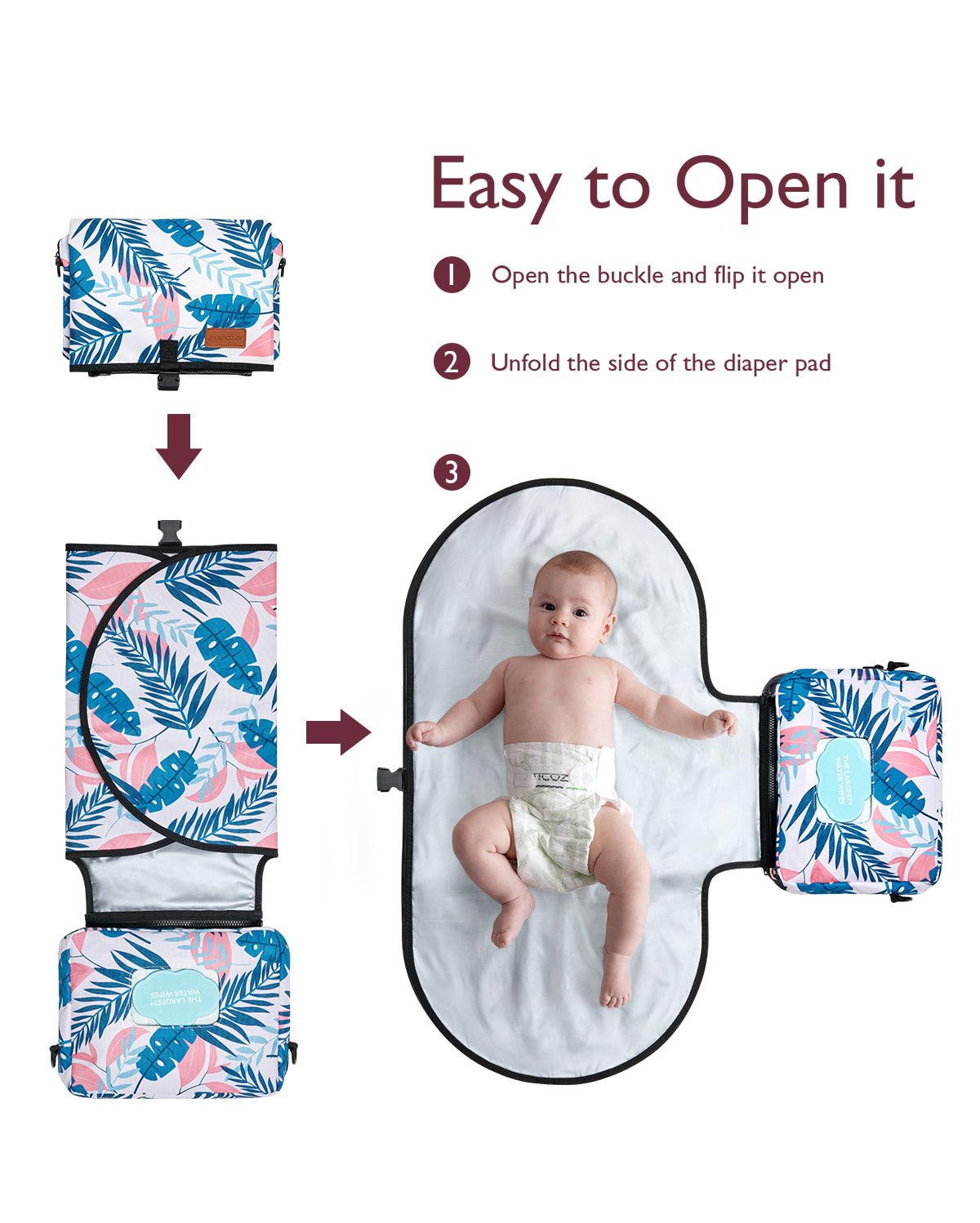 Momcozy 2-in-1 Diaper Changing Pad Bag - Portable Diaper Changing Pad