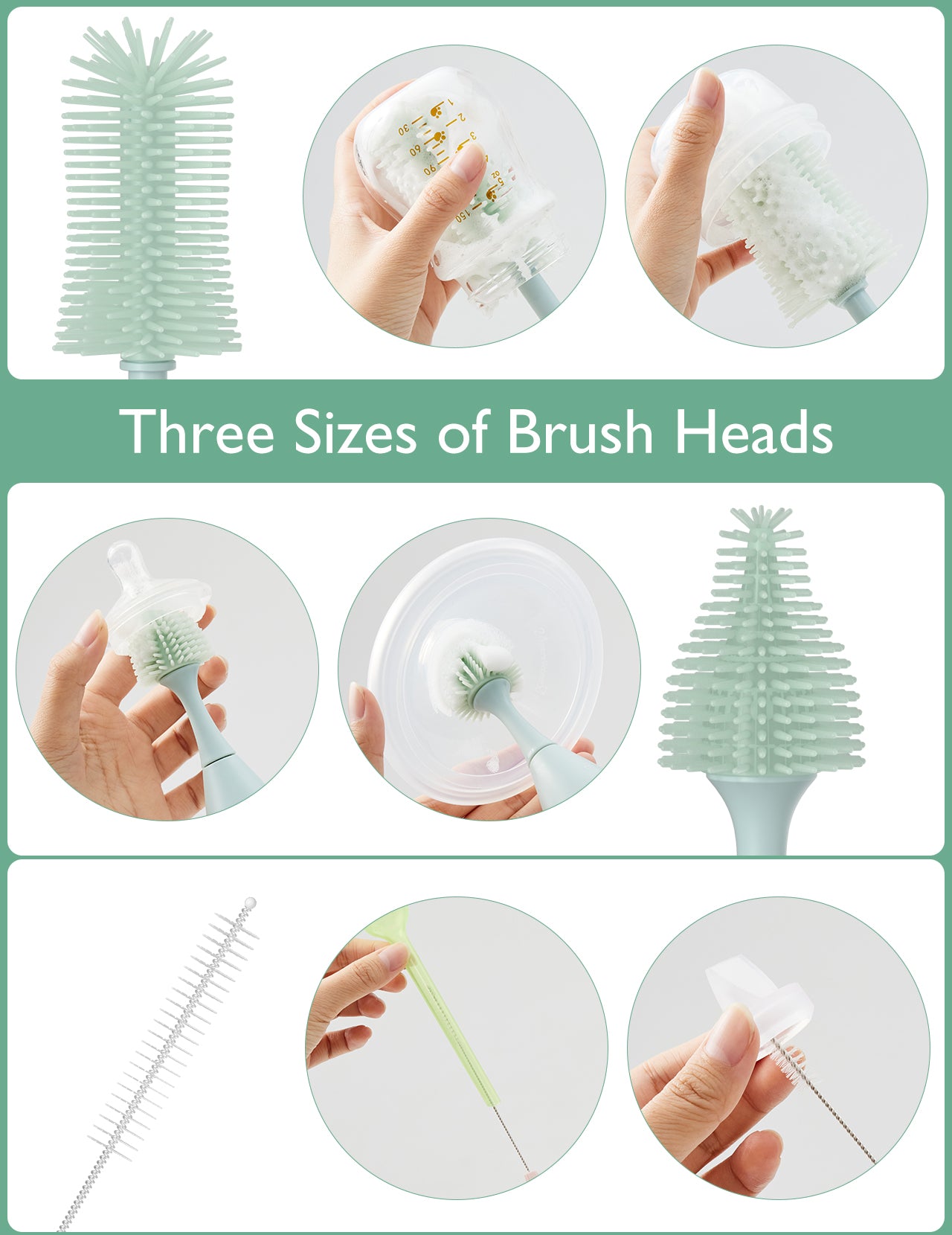 Momcozy Innovative Push-Press Design Bottle Brush Kit