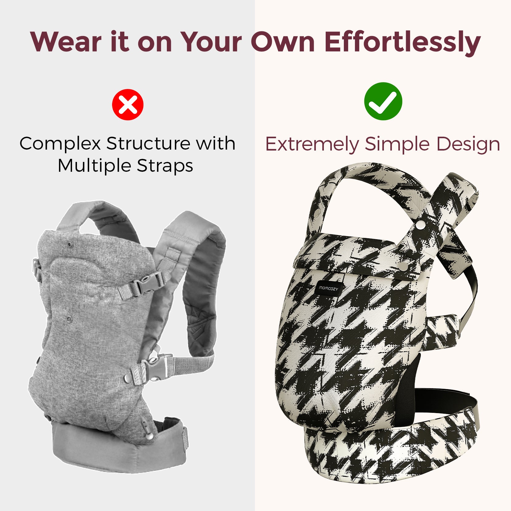 Ergonomic,Cozy and Lightweight - Baby Carrier Newborn to Toddler