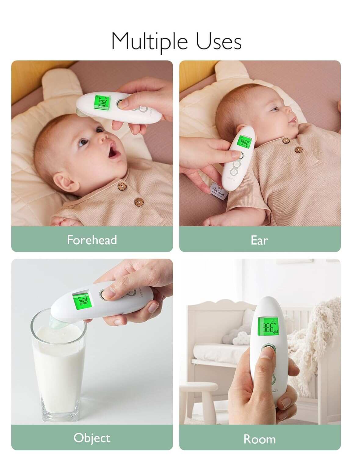 Momcozy 非接触式前额和耳温计
