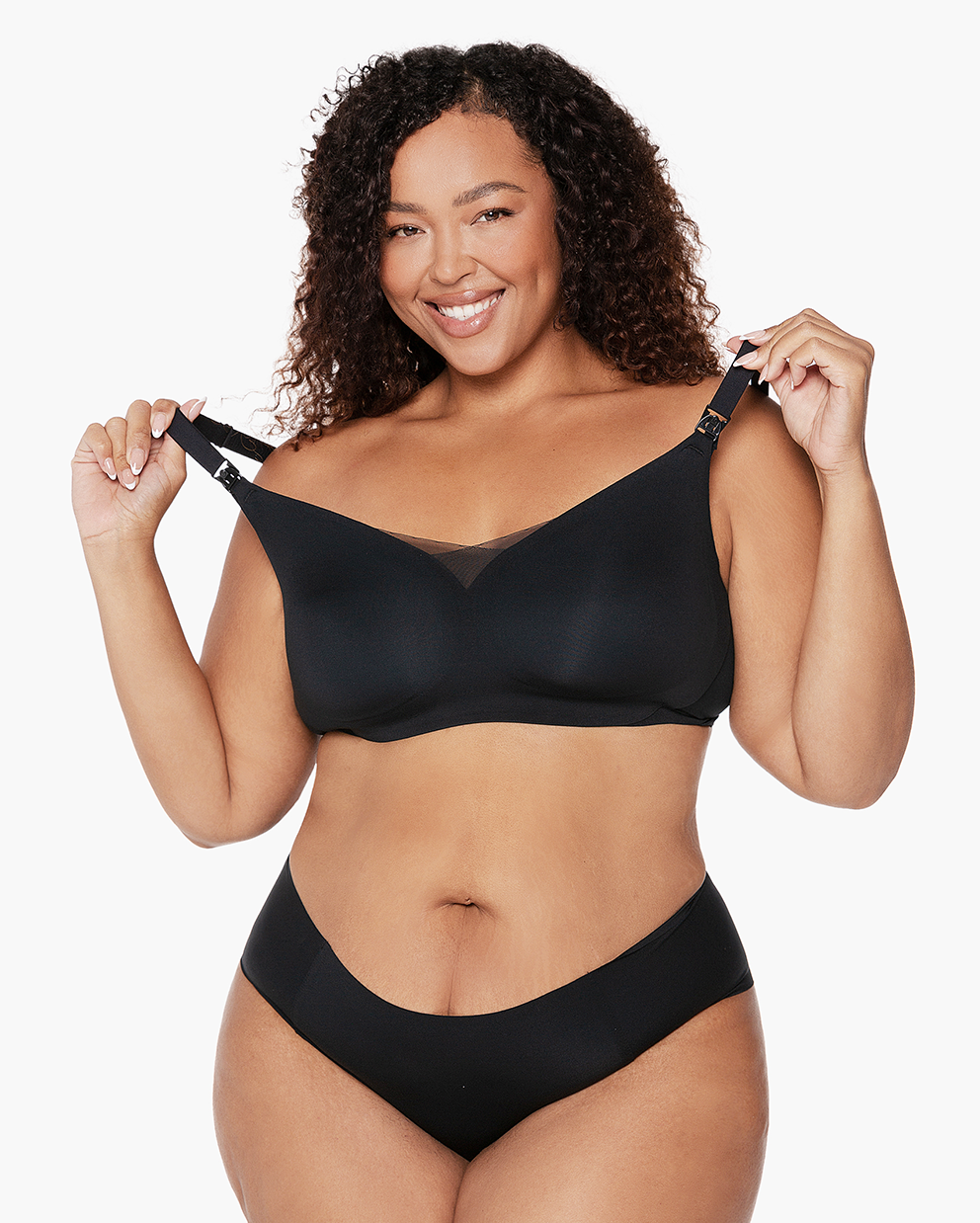 Seamless Lace & Mesh Nursing Bra