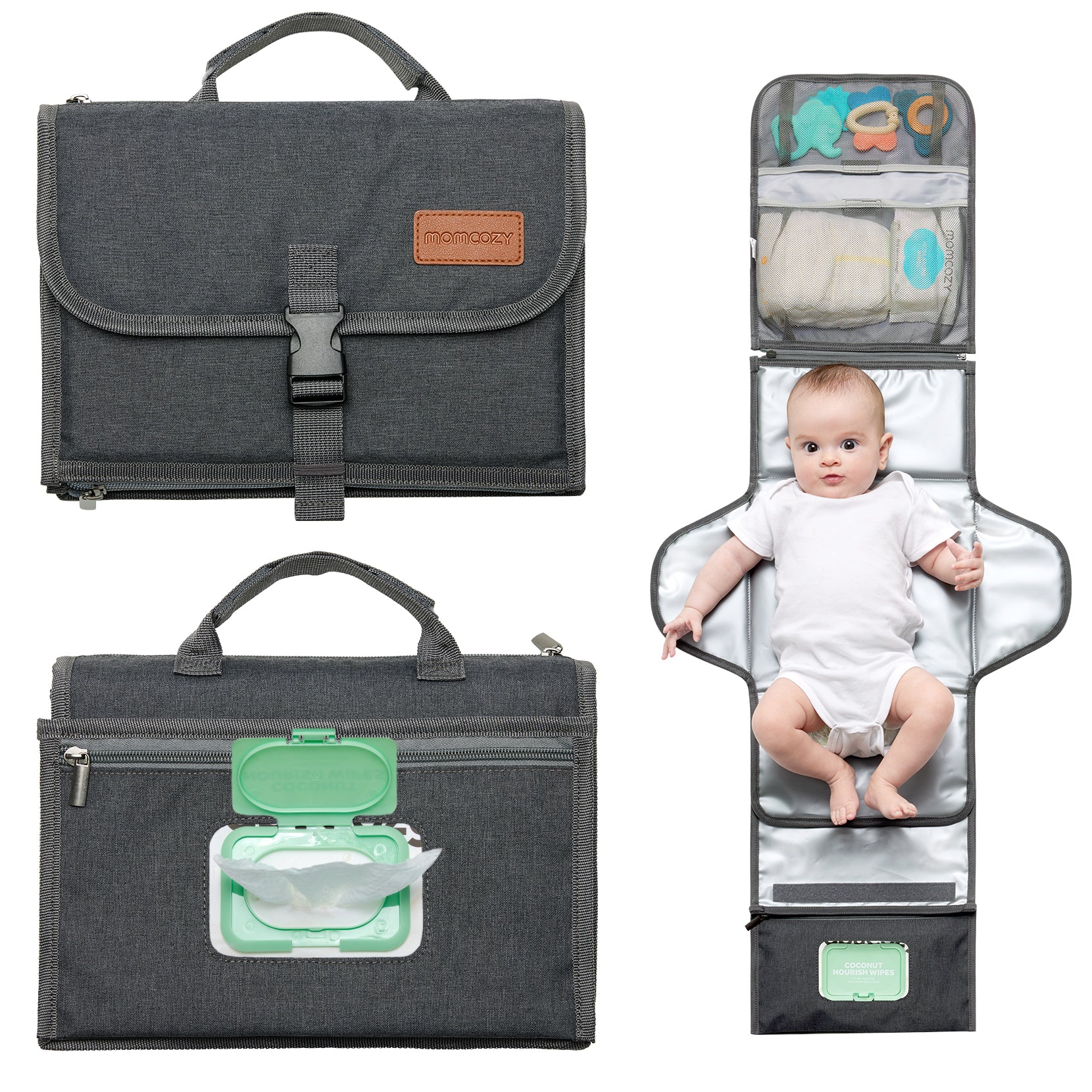 Momcozy 2-in-1 Diaper Changing Pad Bag - Portable Diaper Changing Pad