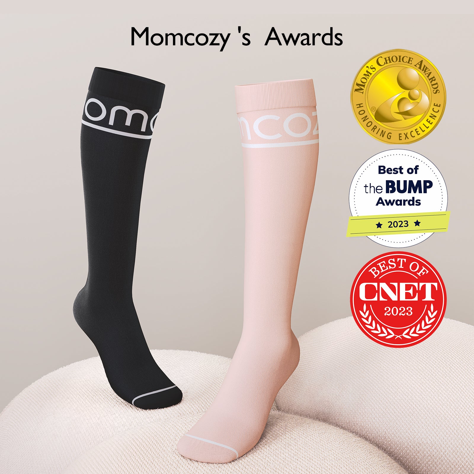 Momcozy Compression Socks for Pregnancy Women, 2 Pack 15-20 mmHg