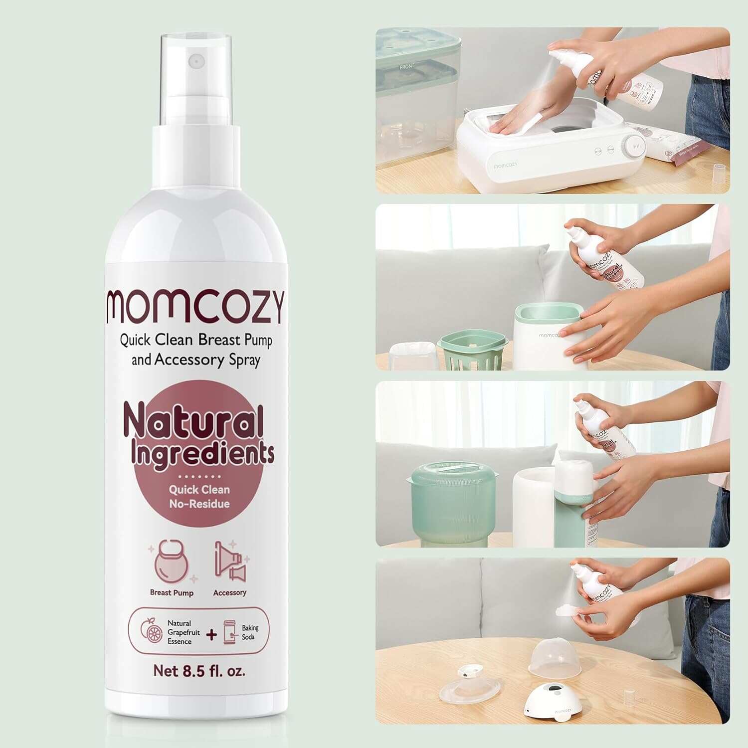 Momcozy 便携式吸奶器清洁喷雾