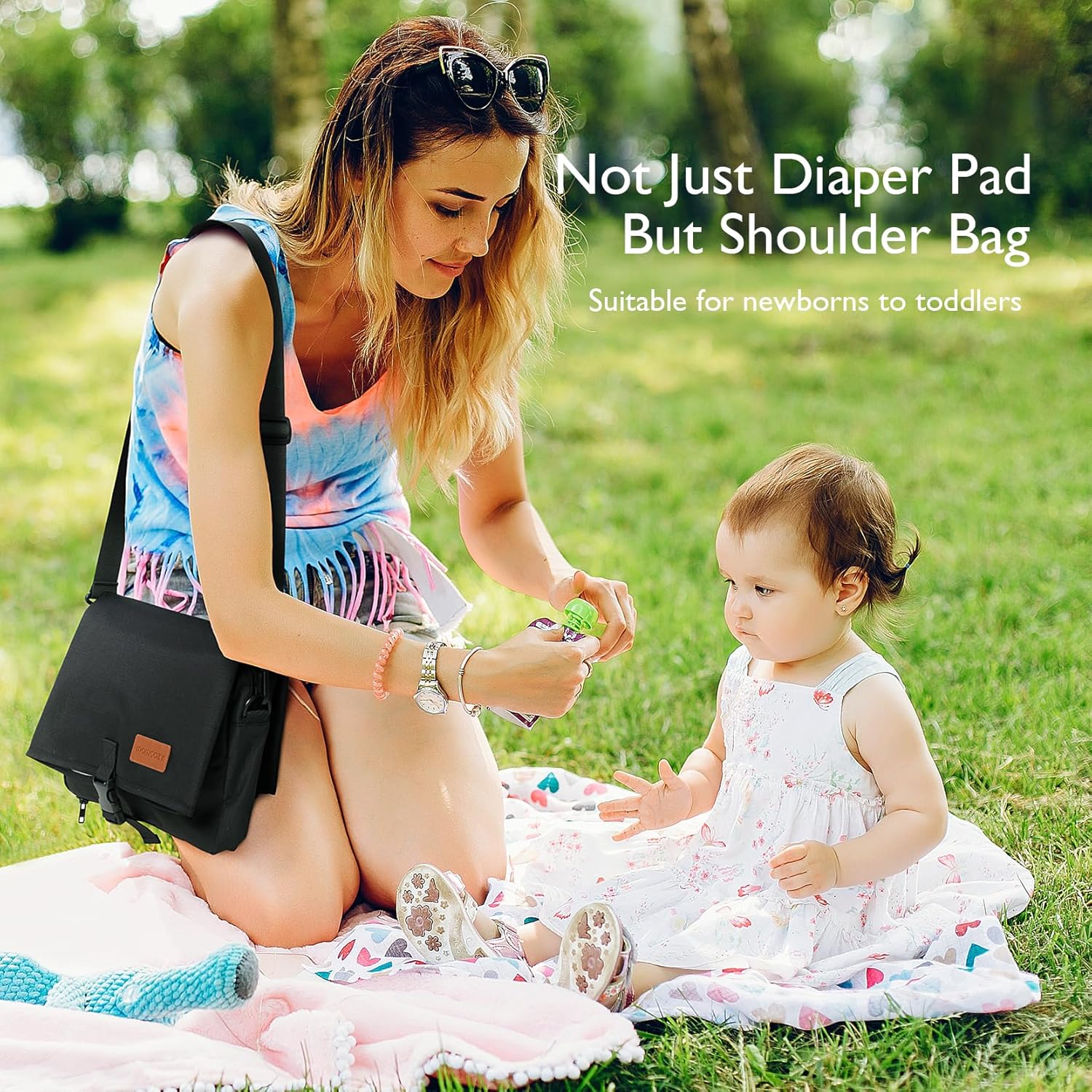 Momcozy 2-in-1 Diaper Changing Pad Bag - Portable Diaper Changing Pad