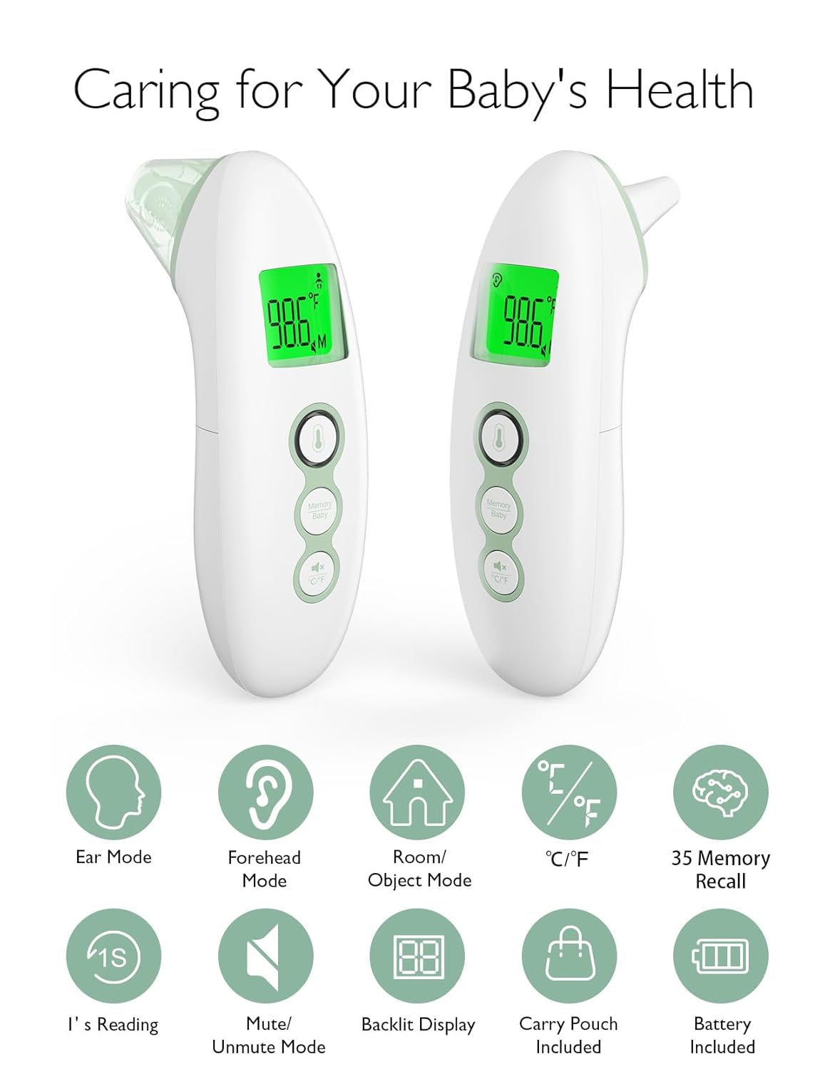 Momcozy Non-Contact Forehead and Ear Thermometer