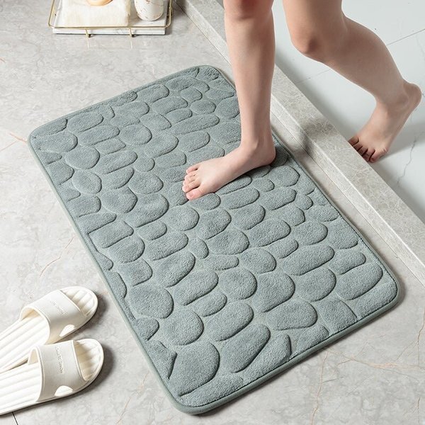 💥Last Day 48% OFF💥Cobblestone Embossed Bathroom Bath Mat