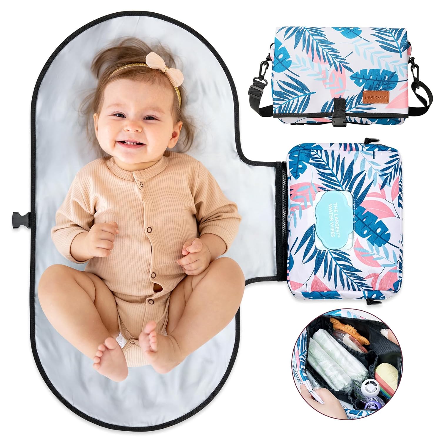 Momcozy 2-in-1 Diaper Changing Pad Bag - Portable Diaper Changing Pad