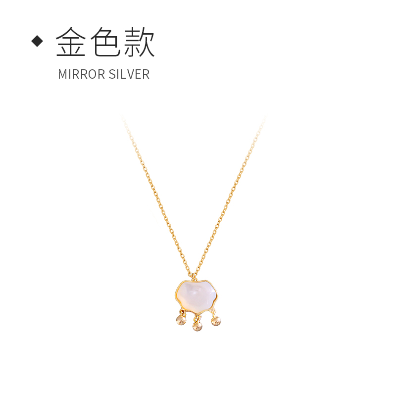 Little moose Necklace ins cool Fu lock Chinese style clavicle chain female sterling silver accessories personalized jewelry boudoir gift