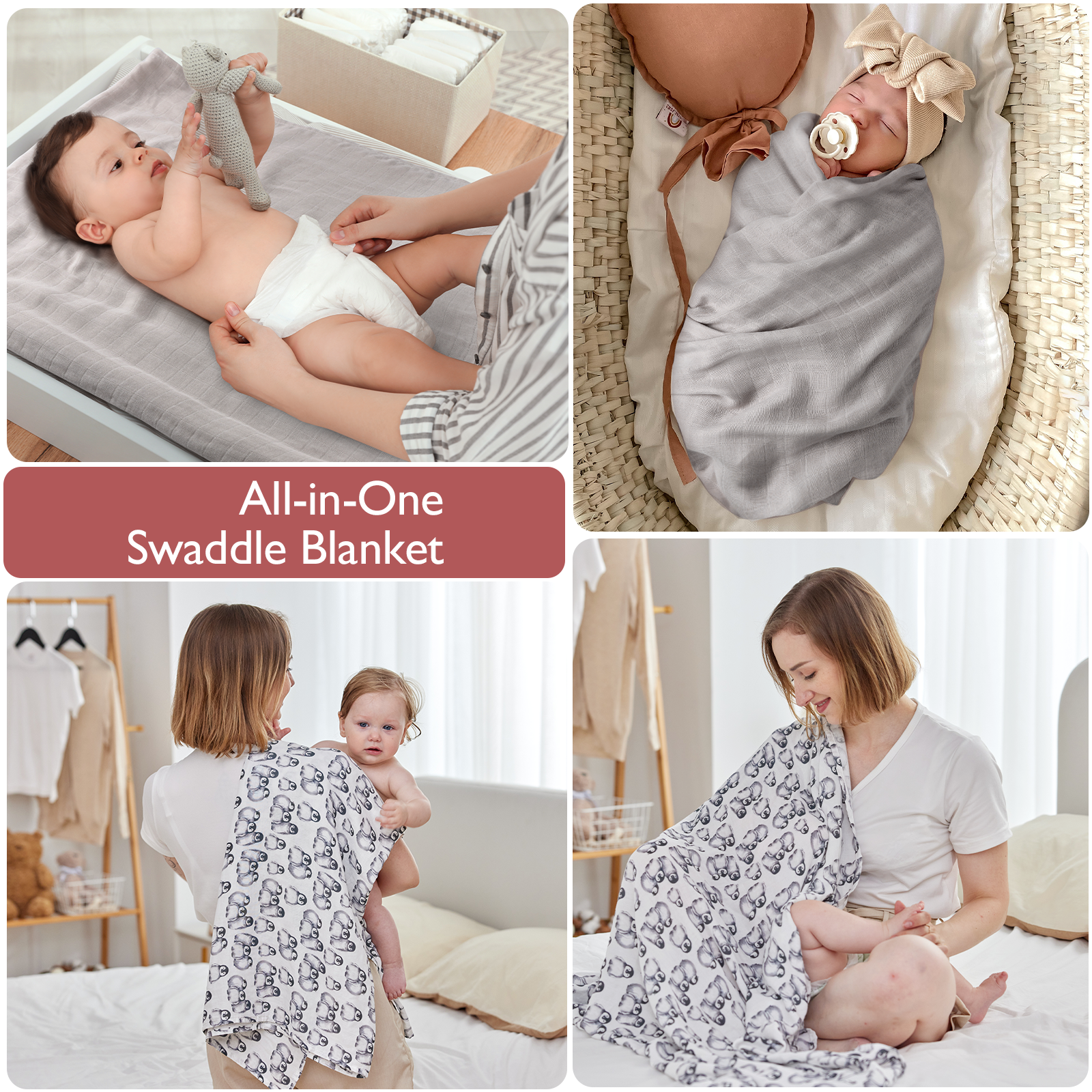 Momcozy Softness Upgrade Muslin Swaddle Blankets