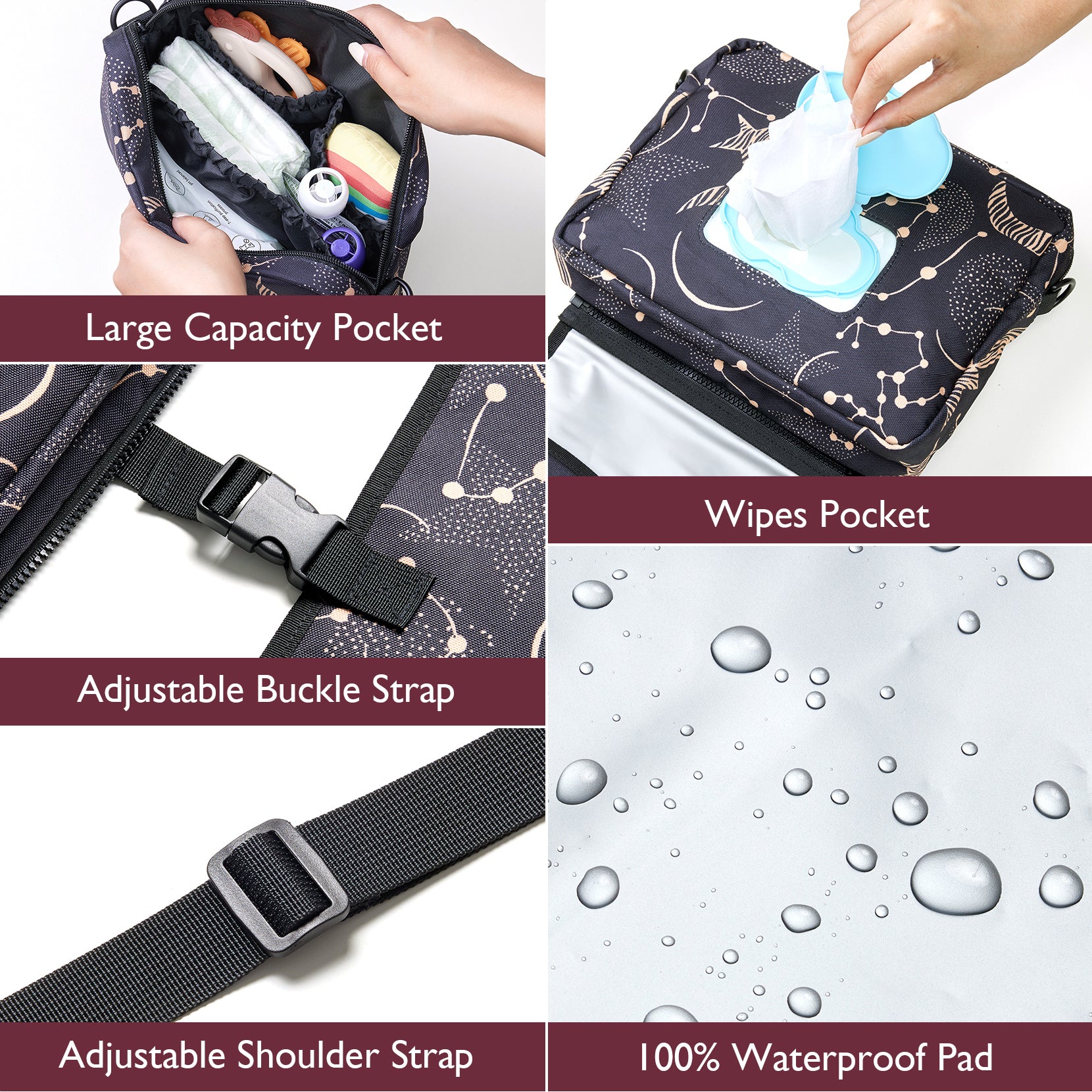 Momcozy 2-in-1 Diaper Changing Pad Bag - Portable Diaper Changing Pad