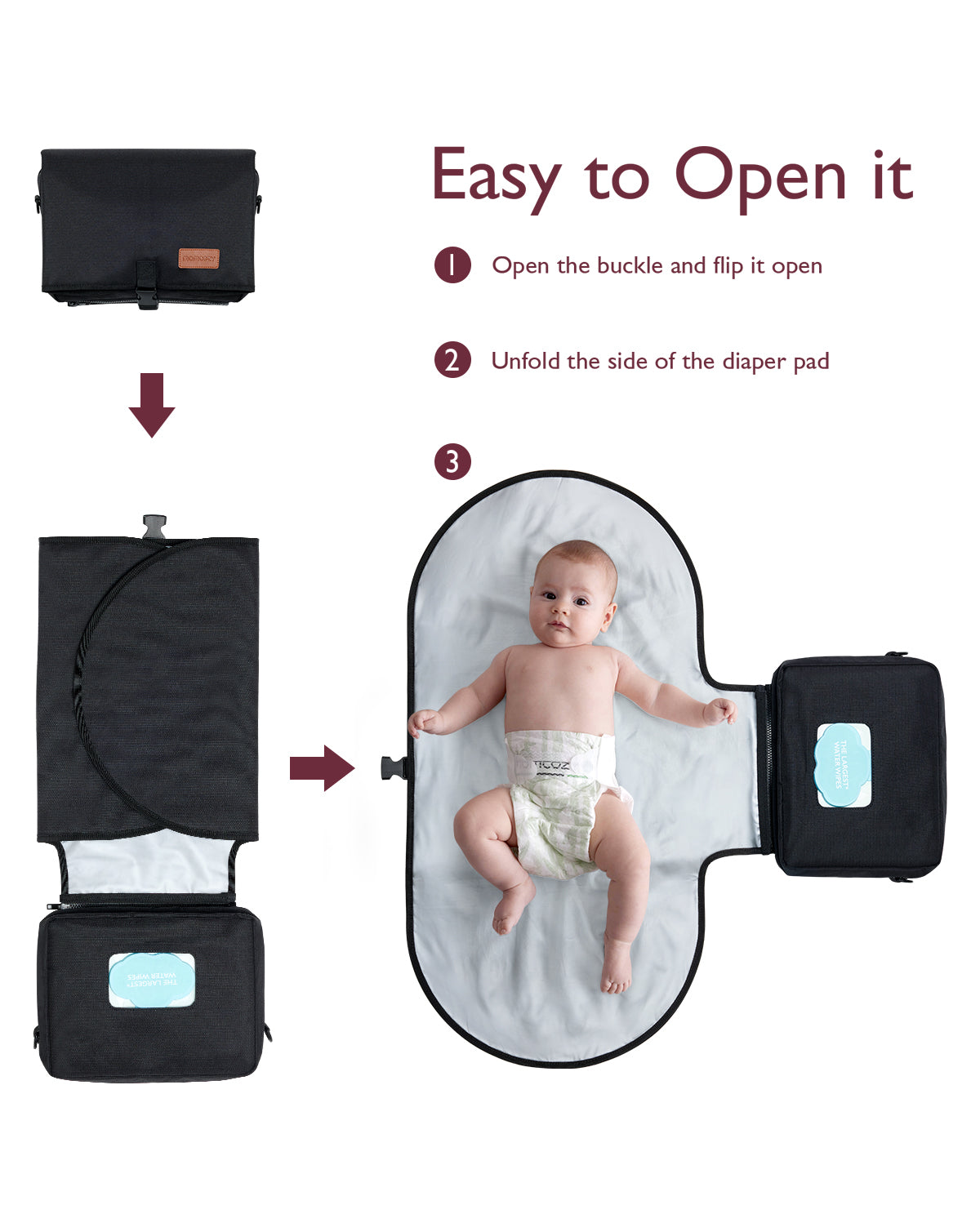 Momcozy 2-in-1 Diaper Changing Pad Bag - Portable Diaper Changing Pad