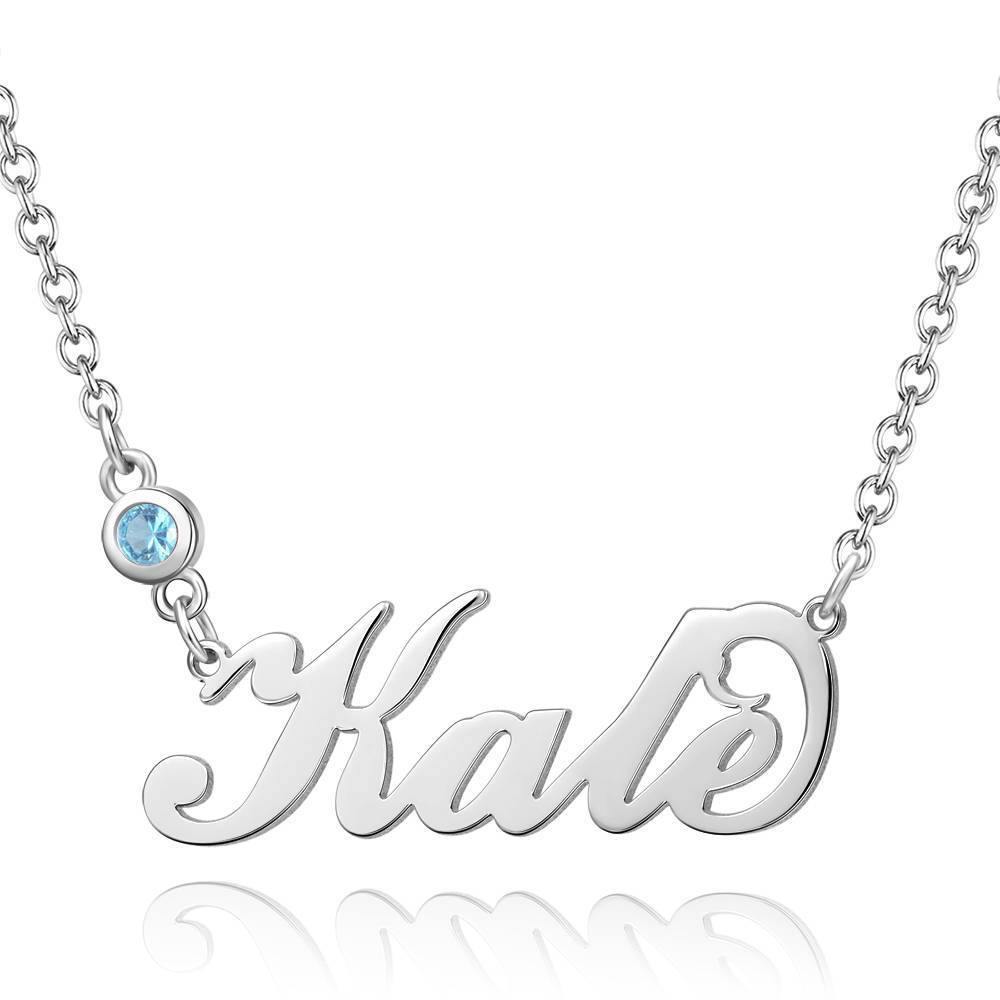 925 Sterling Silver Personalized Birthstone Name Necklace