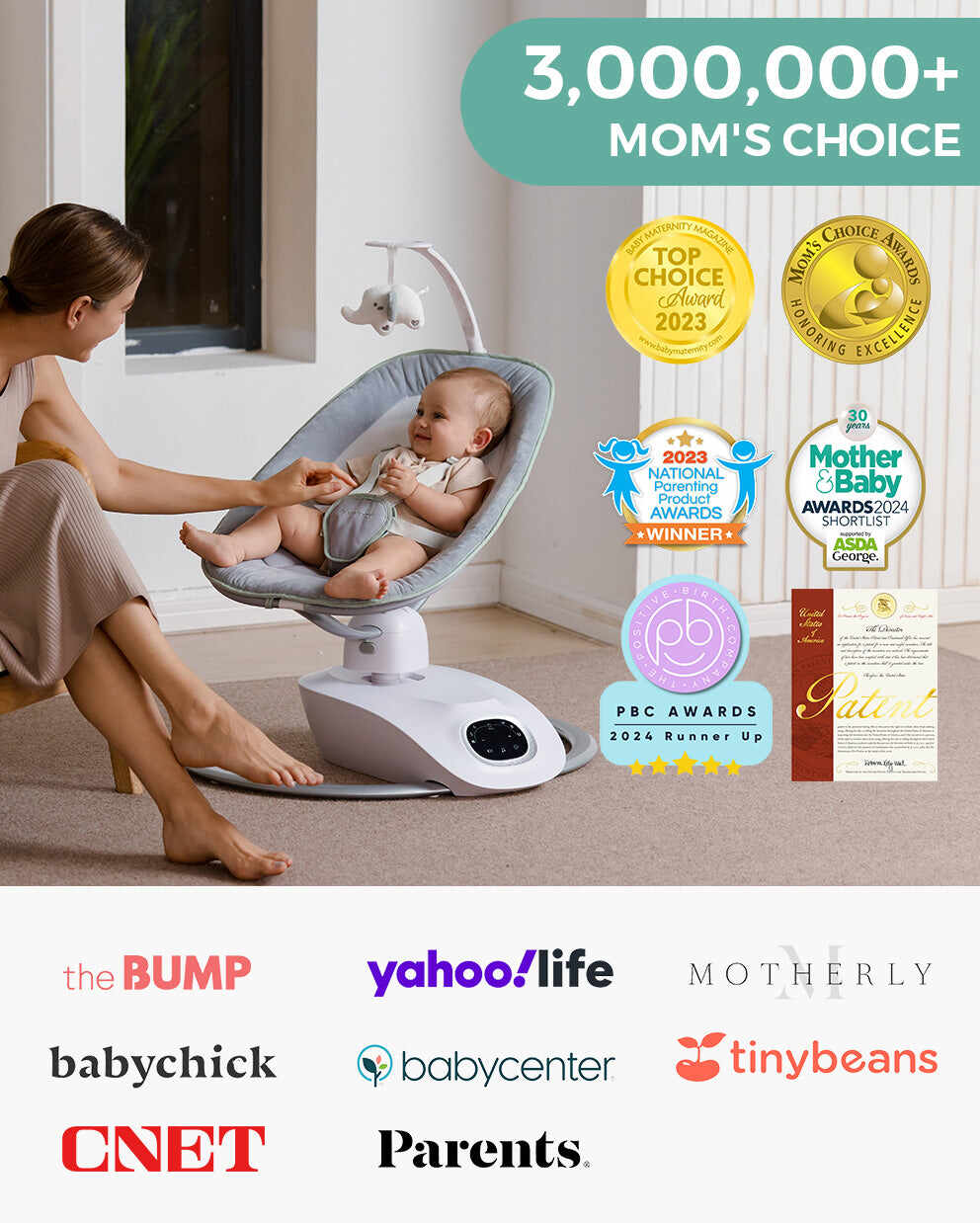 Momcozy CocoSway 3D 动感电动婴儿摇椅