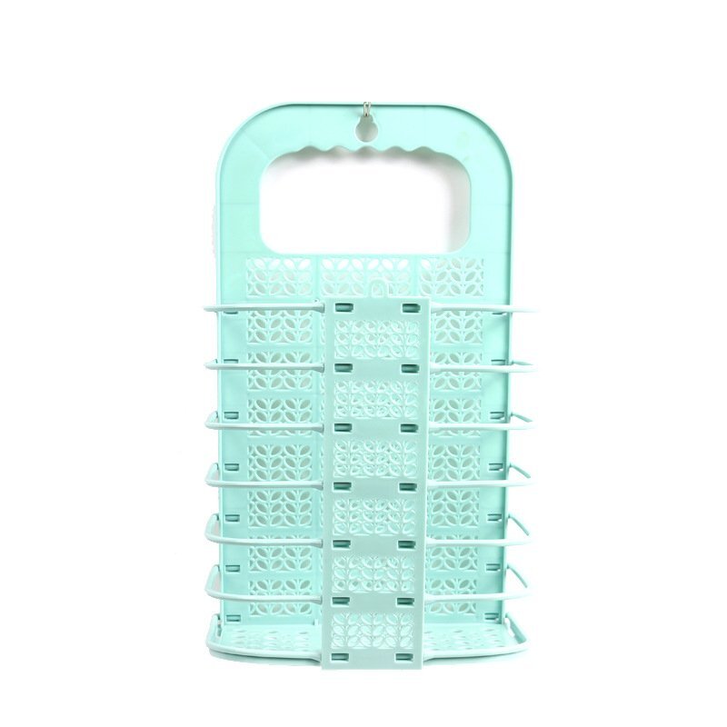 Folding wall-mounted non-perforated storage baskets