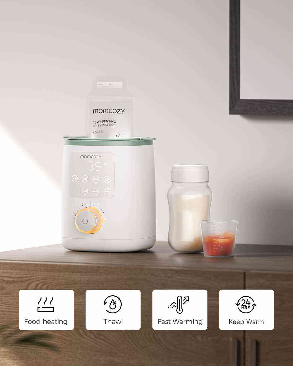 Nutri Smart 暖奶器和 120 个装母乳储存袋